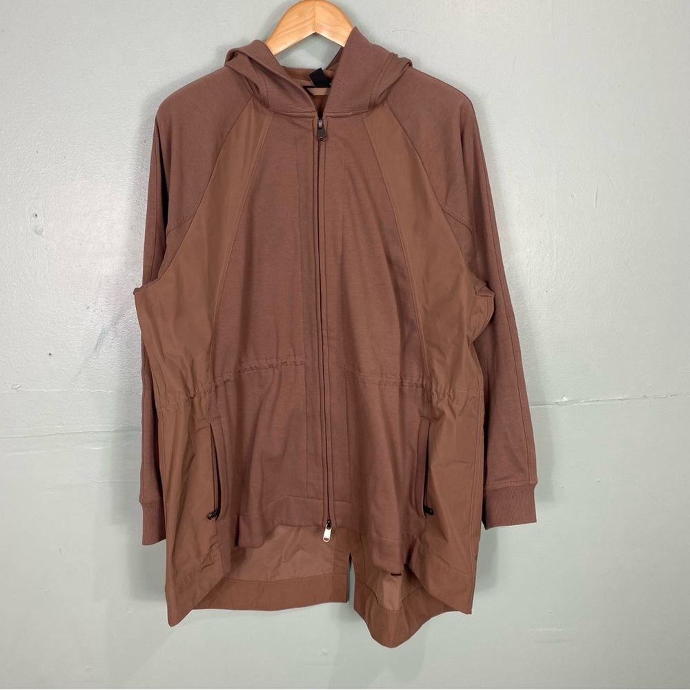 Athleta Triumph Hybrid Jacket Brown Zip Up 531094 Sz XL